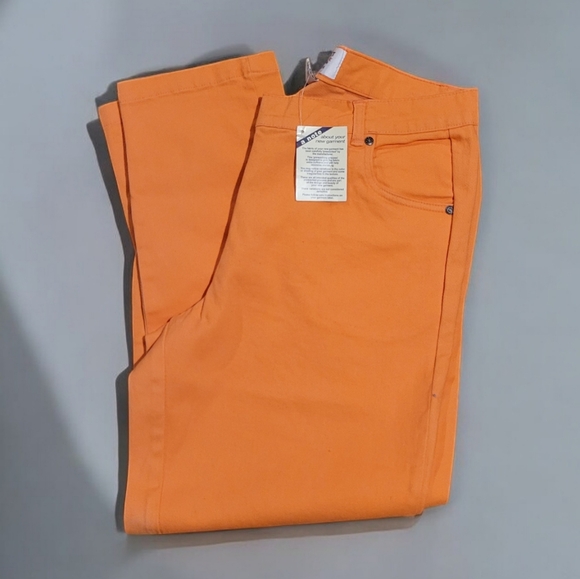 Womens Stretch Orange Color Jeans By Mainstreet Blues NWT - Picture 3 of 4